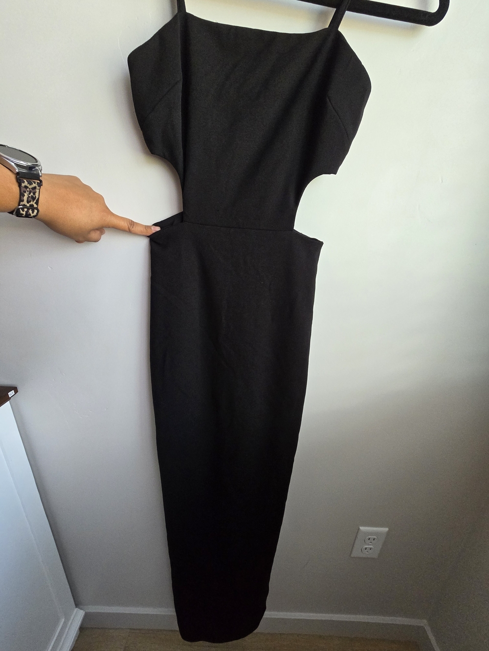Nordstrom Black Backless Cutout Midi Dress